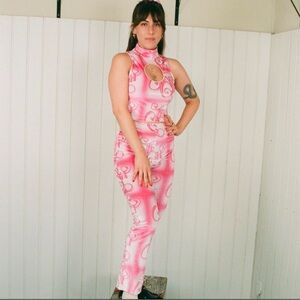 *SET* Rare Jewish Girls Fashion Brand x Carly Jean Andrews velvet pink set L/XL